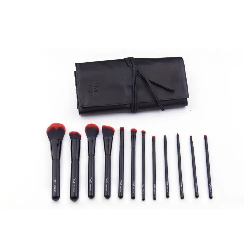 黑管黑桿刷具12入組 紅刷毛