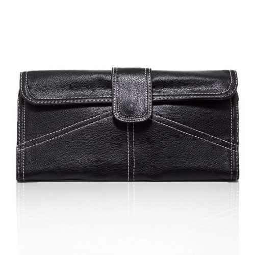 右開磁釦白車圓邊皮紋刷具包12入