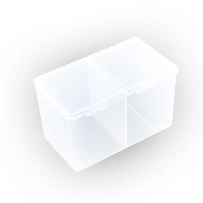 塑料2入棉花盒 透/粉
